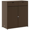 GARTENSCHRANK Braun 105x55x113 cm Poly Rattan - Braun, Kunststoff (105/113/55cm) - furnicato
