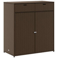 GARTENSCHRANK Braun 105x55x113 cm Poly Rattan - Braun, Kunststoff (105/113/55cm) - furnicato
