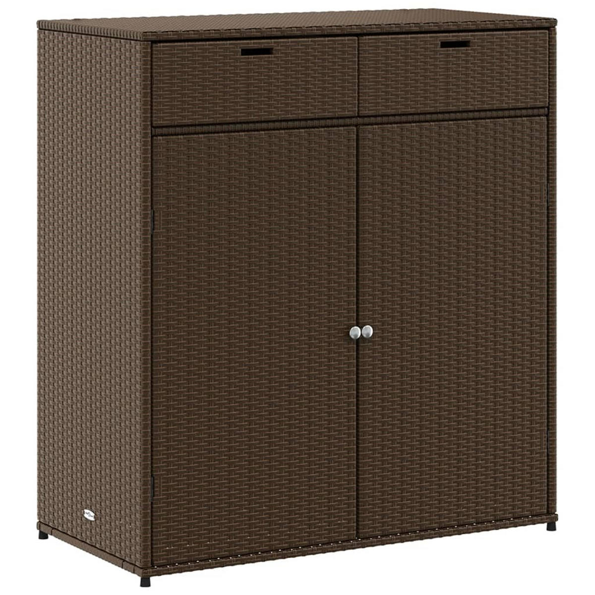 GARTENSCHRANK Braun 105x55x113 cm Poly Rattan - Braun, Kunststoff (105/113/55cm) - furnicato