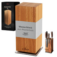 DREHBARER MESSERBLOCK - Akaziefarben, Holz (12/26/12cm) - Oleio