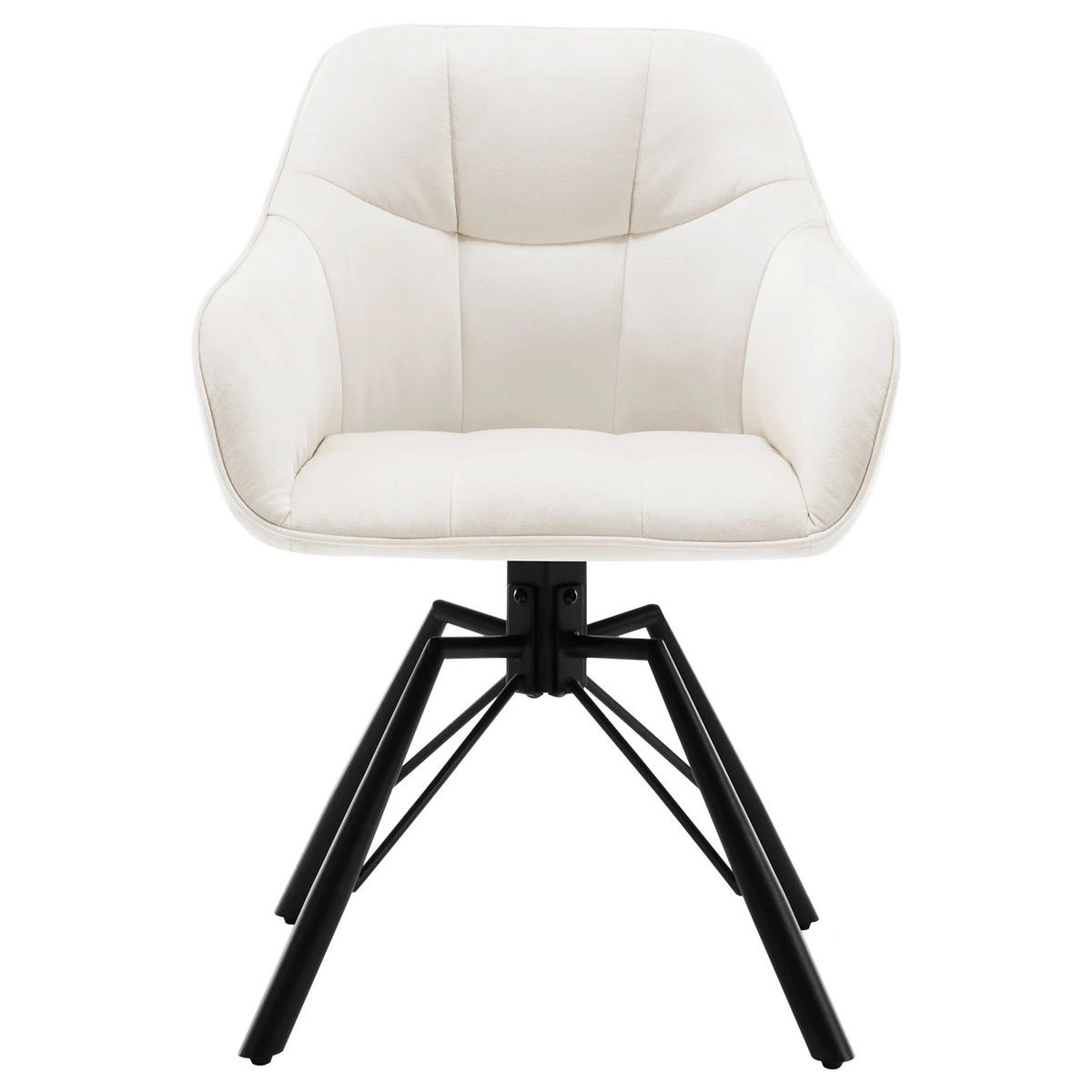 ESSZIMMERSTUHL Drehbar Armlehnen Komfort Weiß 2-teilig - Weiß, Textil (42/82.5/41cm)