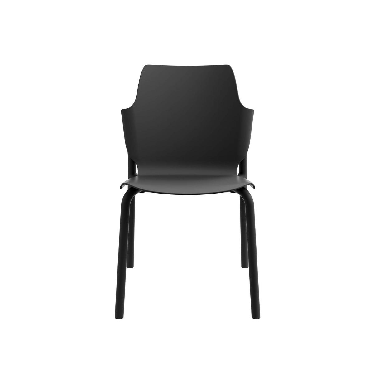 GARTENSTUHL Schwarz 56/47/83 cm 2er-Set - Schwarz, Kunststoff (56/83/47cm) - Mobili Rebecca