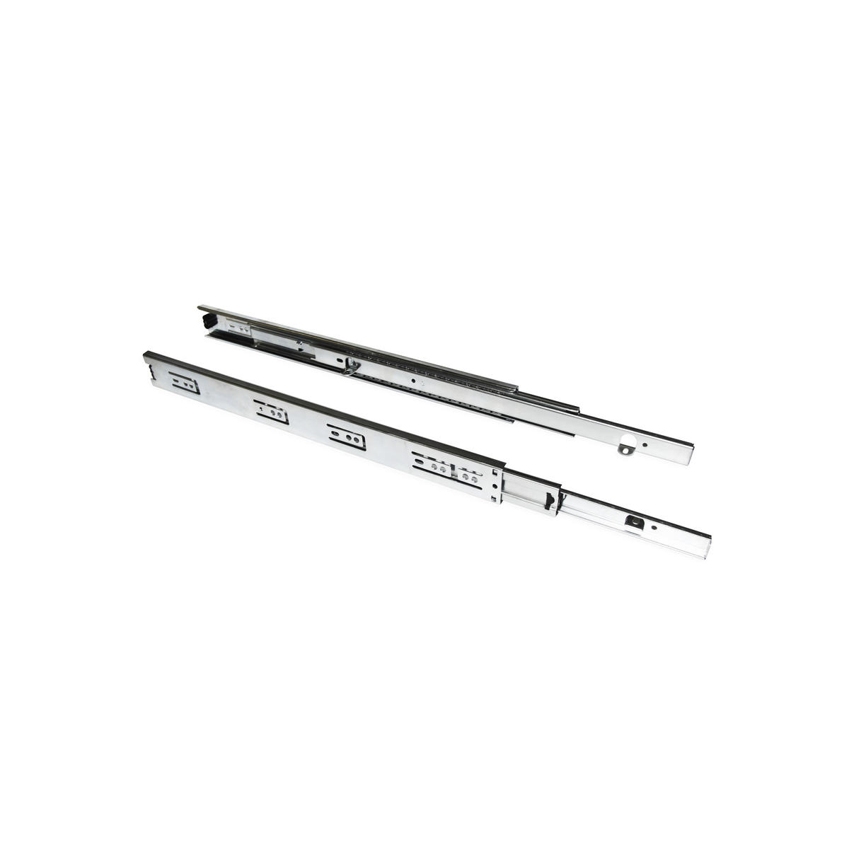 KORPUSSCHIENEEN Kugelgelagerter für Schubladen mit Vollauszug und Klammern, Höhe 45mm, Länge 500mm, Stahl, verzinkt - Zinkfarben, Metall (7.5/4/53cm) - EMUCA