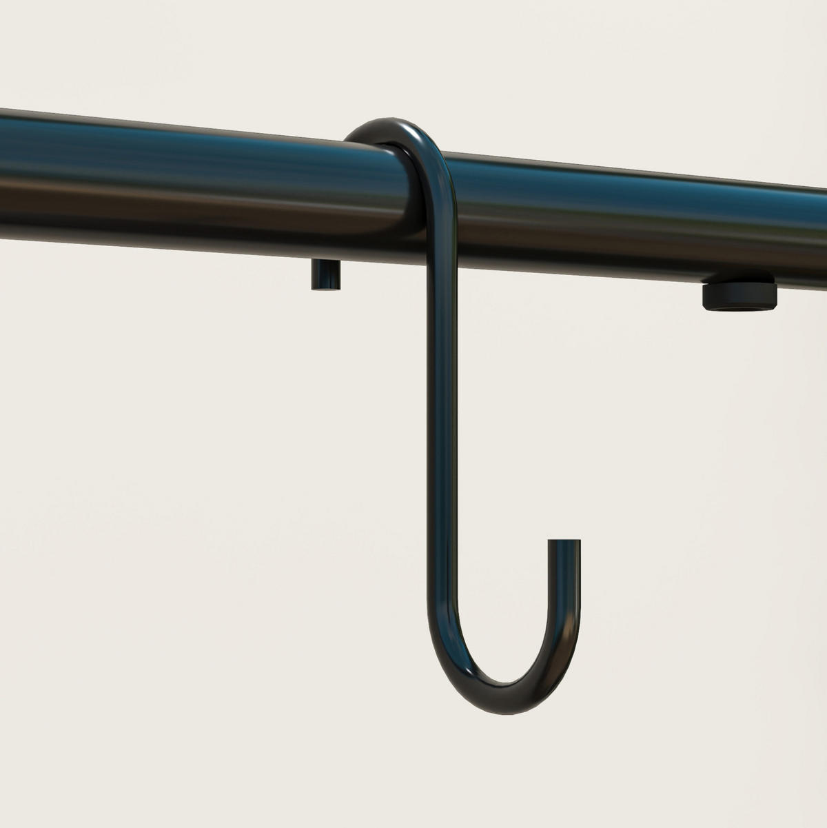 PFLANZENSTÄNDER 75/25/137 cm mit 3 Ebenen, Hängestange und Haken aus Metall, platzsparend, Schwarz - Schwarz, Metall (25/137/75cm) - Redom