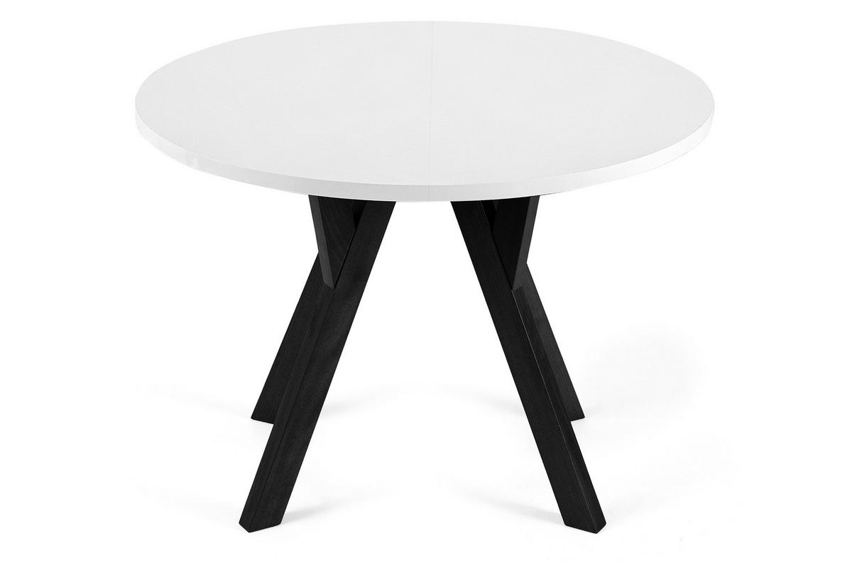 ESSTISCH INDAGA Ausziehbar 100-180cm Rund, weiß/schwarz - Schwarz/Weiß, Holz (100/180/75cm) - KONSIMO®