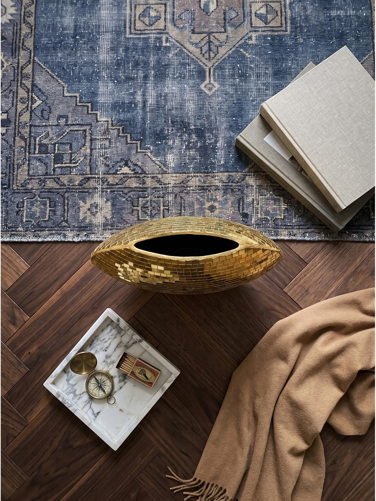 TISCHVASE BERLENGA, Eisen, handgefertigt, Gold, 40 x 10 x 35 cm - Goldfarben, Metall (35cm) - KADIMA DESIGN