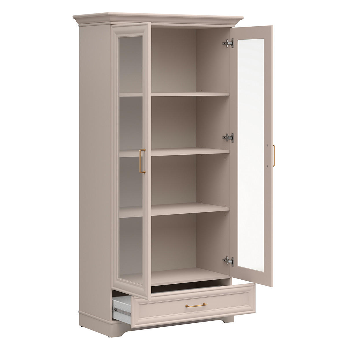 GESCHIRRSCHRANK Perle Kaschmir - Beige, Holzwerkstoff (99.5/197/47cm) - Petits-meubles