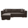 ECKSOFA L Form Vinoria Braun 255/180/82 cm Links mit Schlaffunktion - Chromfarben/Braun, Textil/Metall (180/255cm) - AX Living