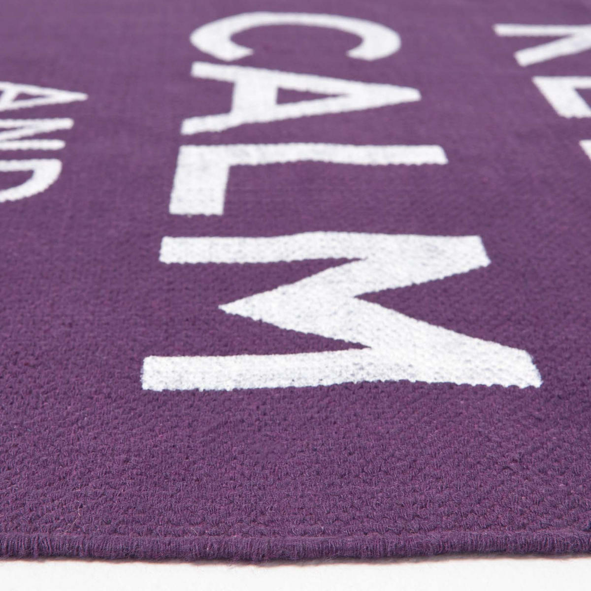 BAUMWOLLTEPPICH Keep Calm and Carry On 60/100 cm - Lila, Textil (60/100cm) - Homescapes
