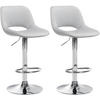 BARHOCKER 2er Set Samt hellgrau - Chromfarben/Hellgrau, Textil/Metall (42/86/46cm) - CLP