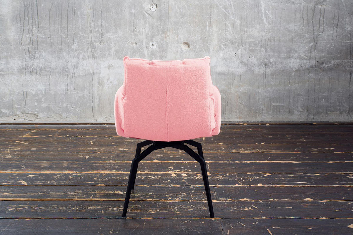 ESSZIMMERSTUHL BARO Pink Webstoff Drehbar (360°) (1er-Set) - Pink/Rosa, Kunststoff/Textil (59/86/65cm) - KAWOLA