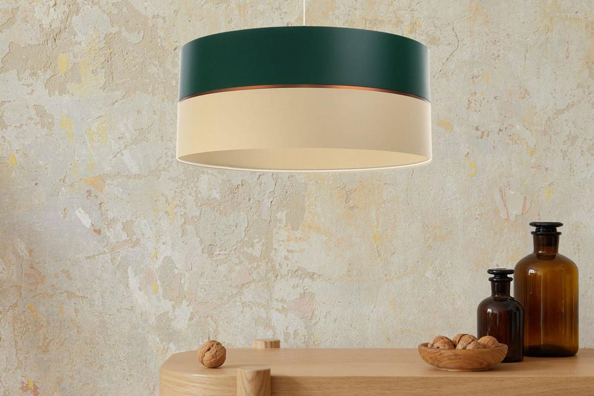 HÄNGELEUCHTE Grün 40/21 cm - Beige/Grün, Kunststoff (40/0.6/21cm) - ONZENO