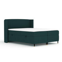 BOXSPRINGBETT Segni Grün 140/200 cm mit Matratze und Topper - Schwarz/Grün, Holz/Holzwerkstoff (140/200cm) - Maison de Reve