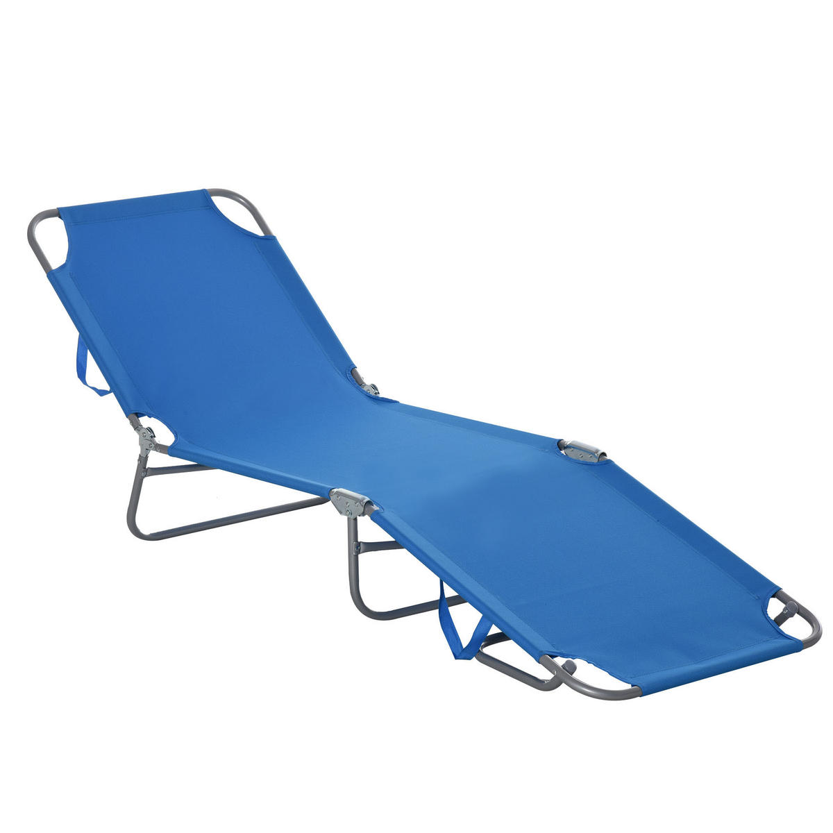 SONNENLIEGE, klappbar, verstellbare Rückenlehne, rostfreier Metallrahmen, 187 x 55 x 24, Blau - Blau, Metall (187/24/55cm)