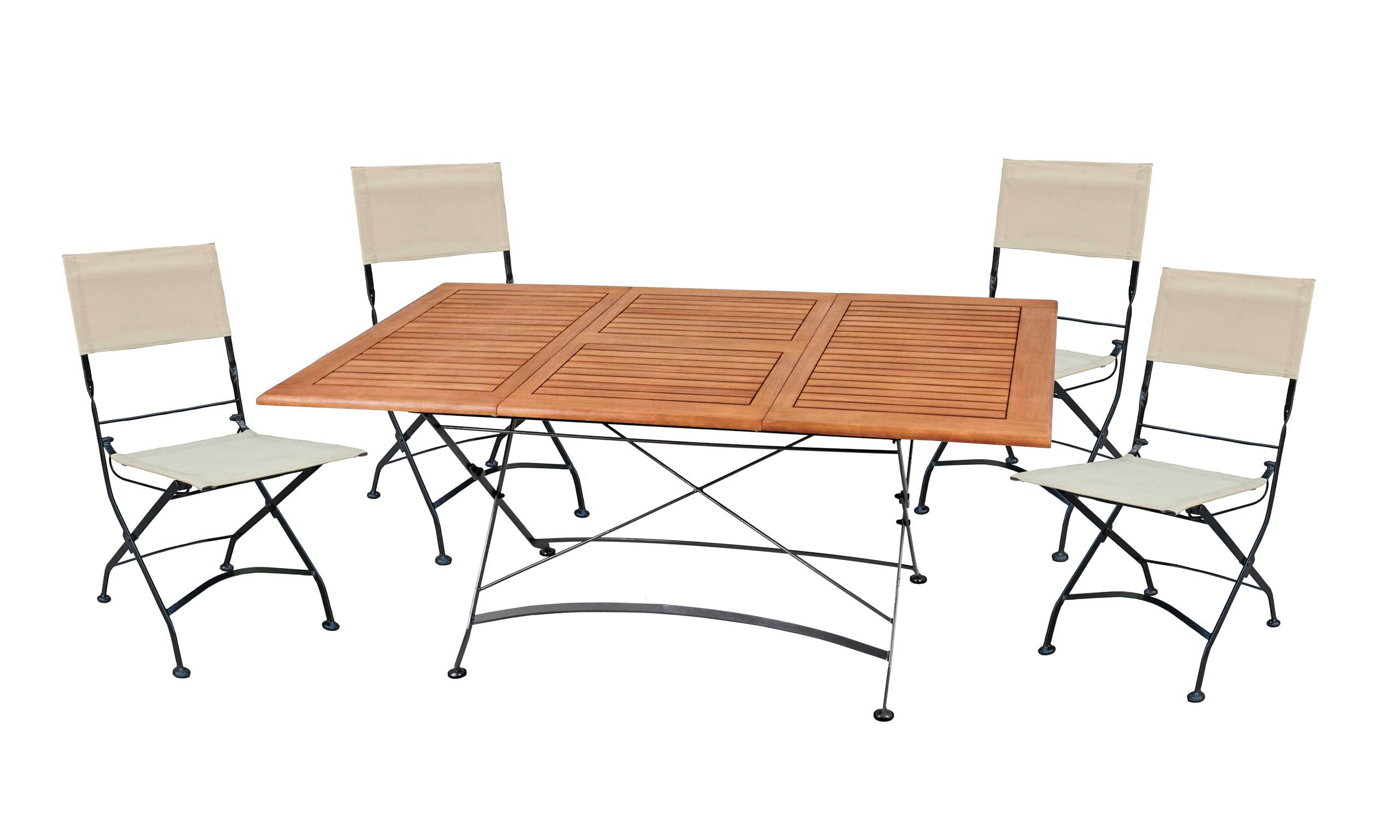 GARTEN-SITZGRUPPE Liv 5-teilig Gartenmöbel-Set - Schwarz, Holz - DELUKE