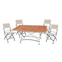 GARTEN-SITZGRUPPE Liv 5-teilig Gartenmöbel-Set - Schwarz, Holz - DELUKE