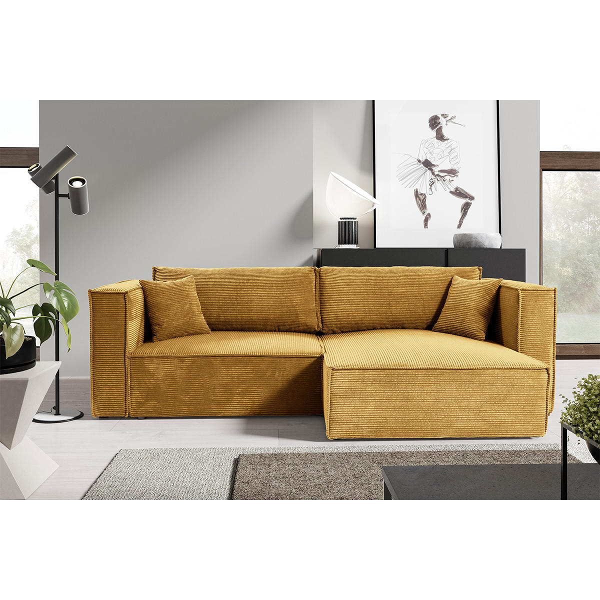 SOFA Jimmy 3 Sitzplätze Gelb - Gelb, Holz (245/77/148cm) - Petits-meubles