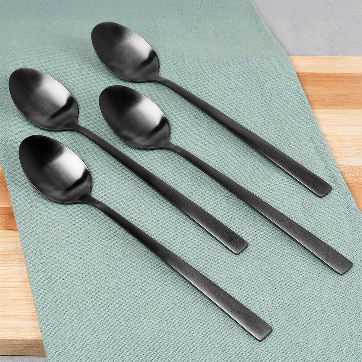 COCKTAILLÖFFEL Stahl 4 Stück. Schwarz - Schwarz, Metall - Excellent Houseware