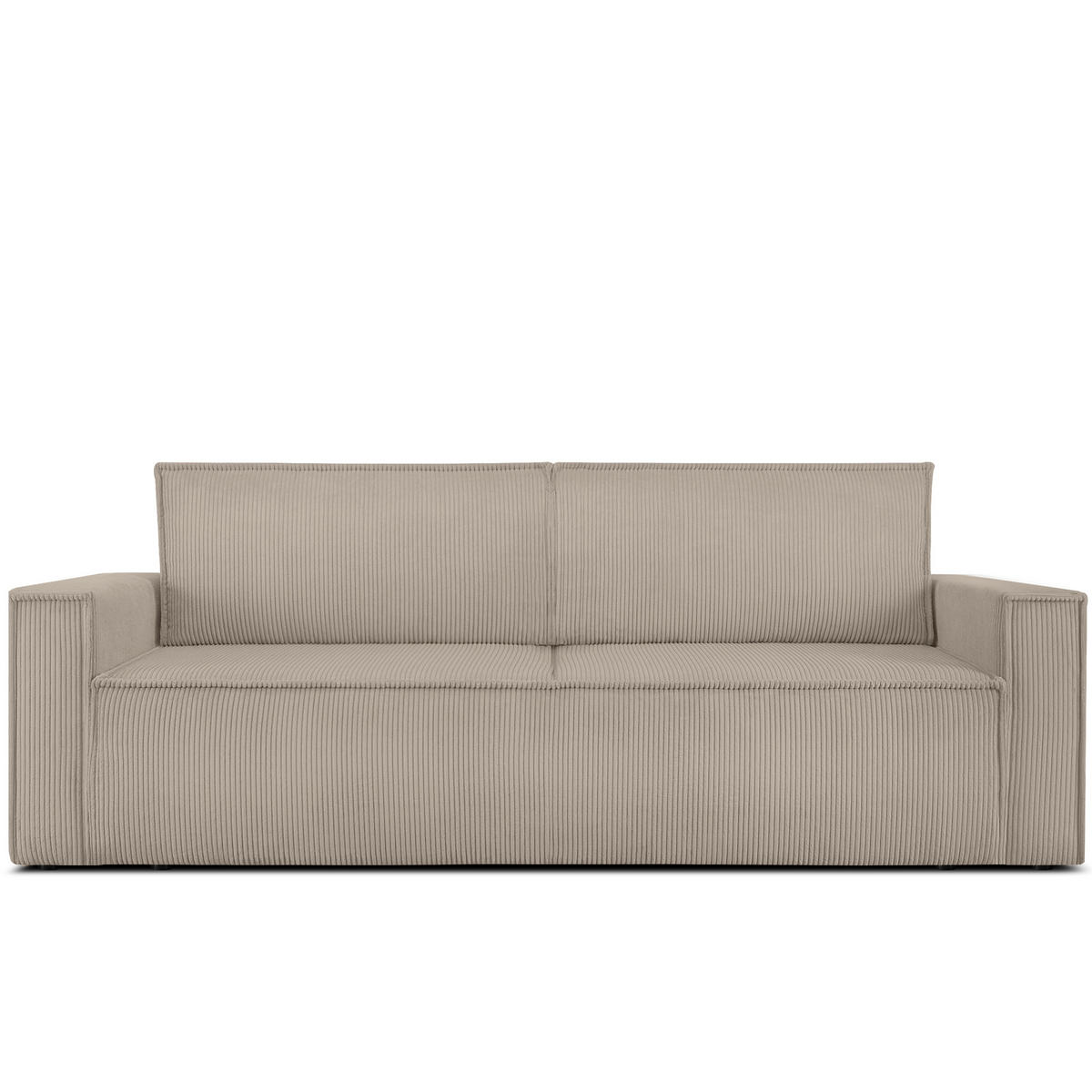 SCHLAFSOFA NAPI in Pet Friendly Cord-Stoff, beige - Beige/Schwarz, Textil (228/89/101cm) - KONSIMO®