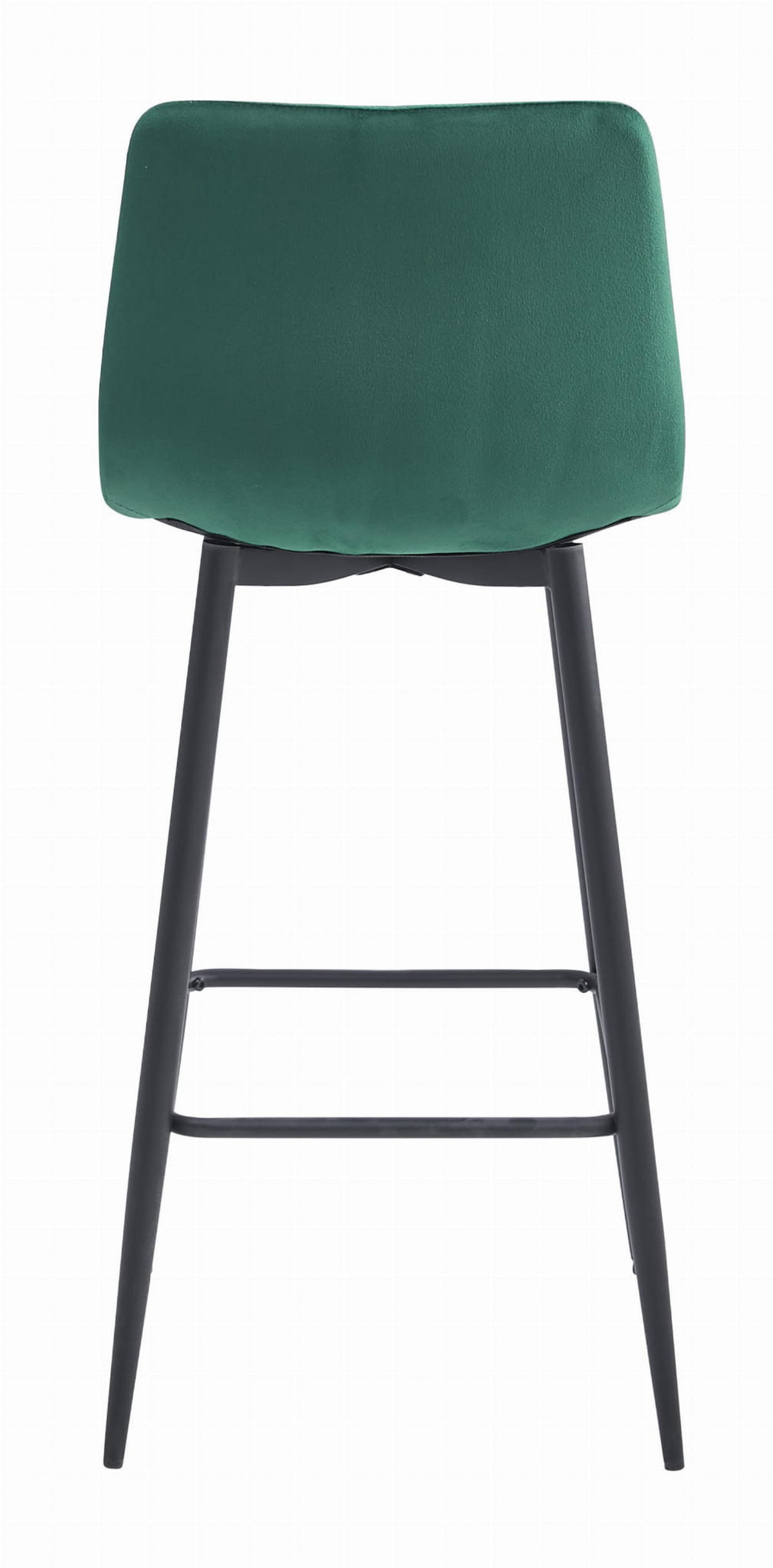 BARHOCKER 2-er Set KODA dunkelgrüner Sitz, schwarze Basis - Dunkelgrün/Schwarz, Textil (43.5/104/32.5cm) - Valora