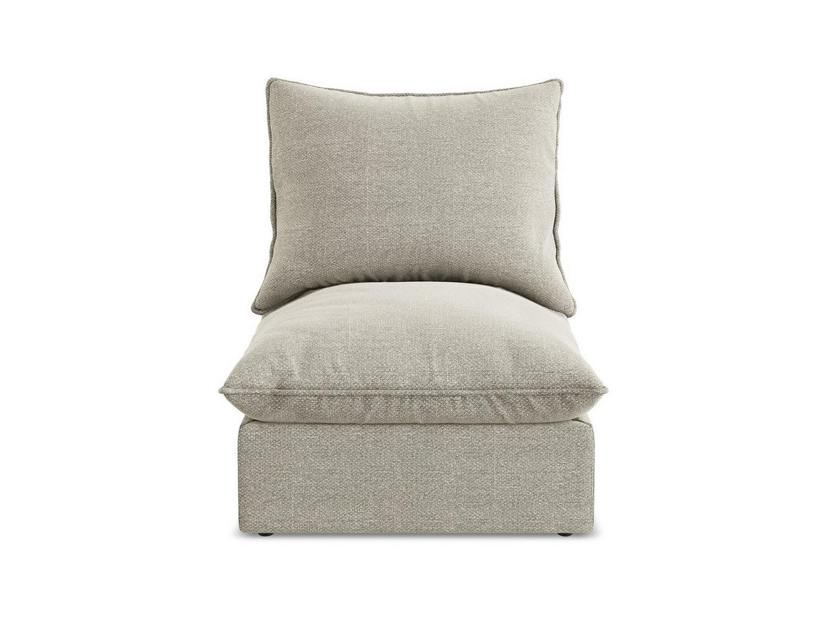 SOFAELEMENT Bouclé Stoff Grau - Taupe/Schwarz, Holzwerkstoff/Kunststoff (75/77/90cm) - Makamii