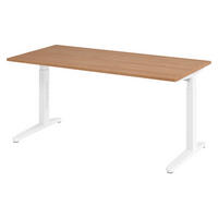 SCHREIBTISCH Serie-XB 80/160/74 cm in Nussbaumfarben/Weiß - Nussbaumfarben/Weiß, Holzwerkstoff (80/160/74cm) - bümö