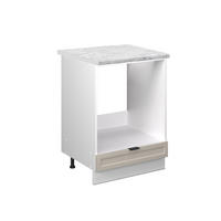 HERDUMBAUSCHRANK Fame-Line GrauBeige 60 cm, AP Marmor - Greige/Weiß, Holzwerkstoff (60/82/60cm) - Vicco