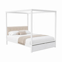 BETT im Zeltdesign mit 2 Schubladen 140x200 cm Weiß - Weiß, Holz (140/200cm) - Meubliv