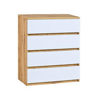 KOMMODE KRYOS 80,1/94/40cm mit 4 Schubladen Eiche Wotan - Eiche Wotan/Weiß, Holzwerkstoff (80.1/94/40cm) - MASSENO