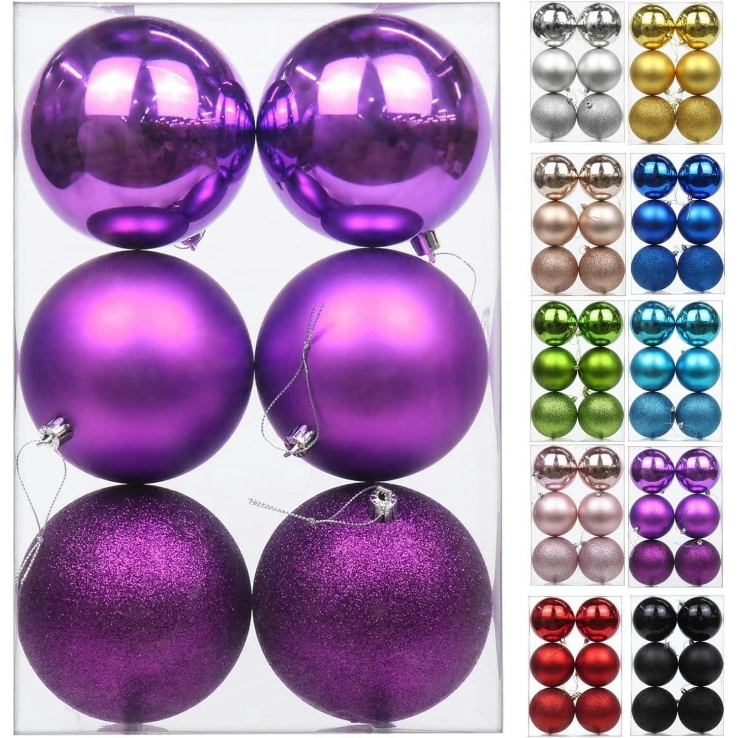 WEIHNACHTSKUGELN 6-teiliges Set 10 cm Lila bruchsicher Kunststoff - Multicolor, Kunststoff (10/10/10cm)