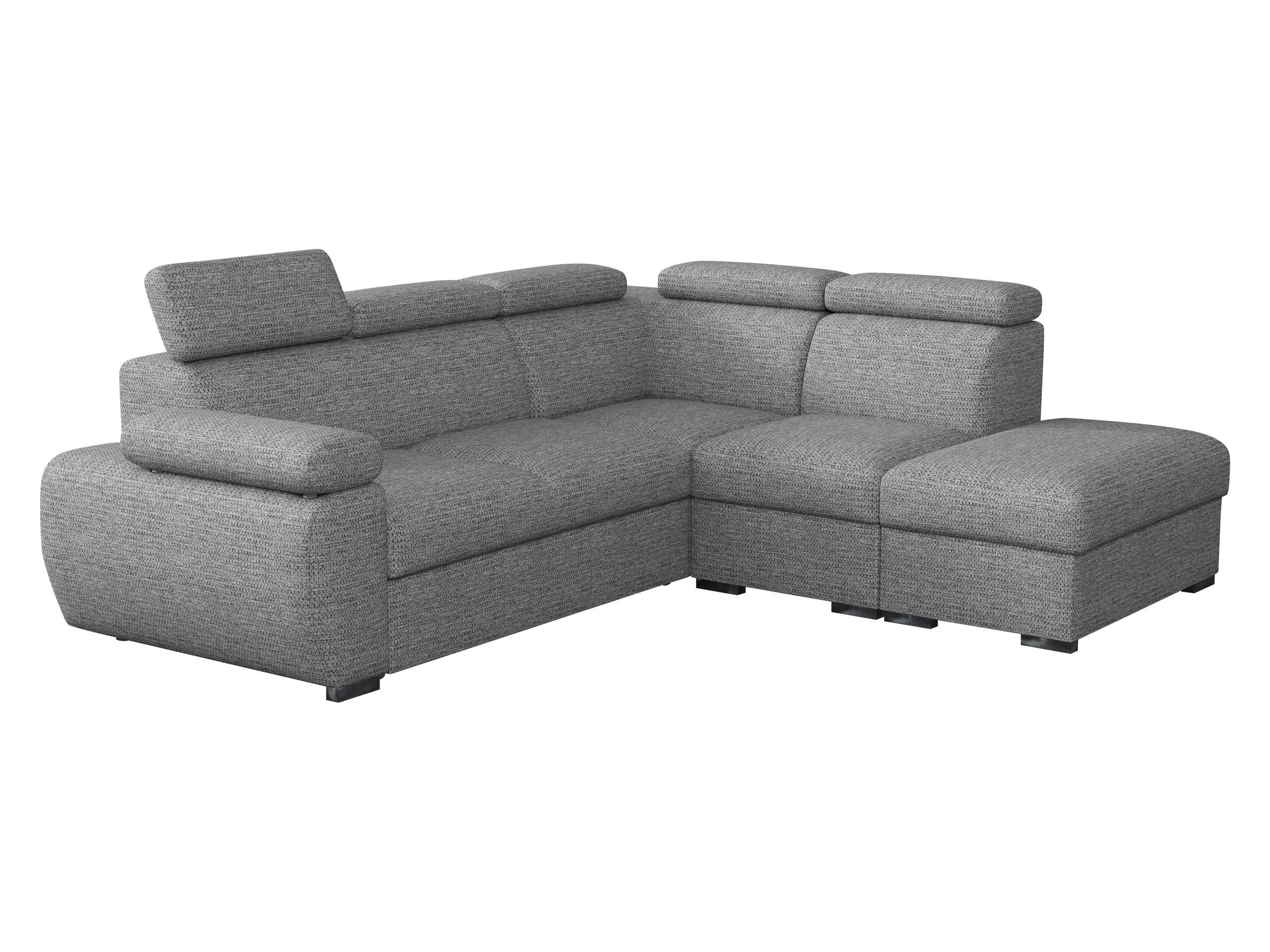 ECKSOFA Boston 2RR1P, Seite: Rechts 2R+R+1P(65)+PUFAP - Greige/Silberfarben, Holz/Textil (260/230cm) - MIRJAN24