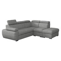 ECKSOFA Boston 2RR1P, Seite: Rechts 2R+R+1P(65)+PUFAP - Greige/Silberfarben, Holz/Textil (260/230cm) - MIRJAN24