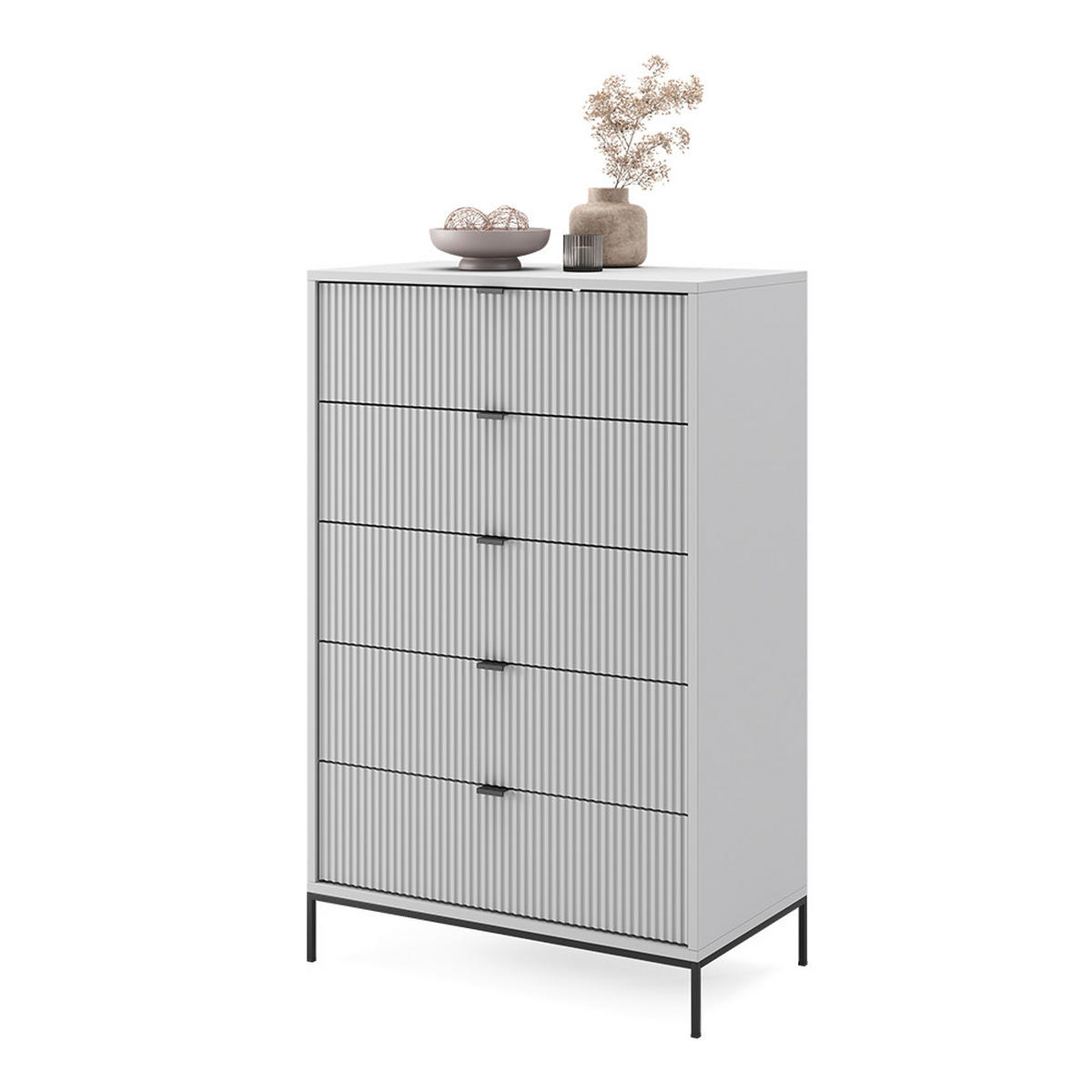 KOMMODE Eliza Grau 46 x 120 cm - Grau, Holzwerkstoff (76/120/42cm) - Vicco