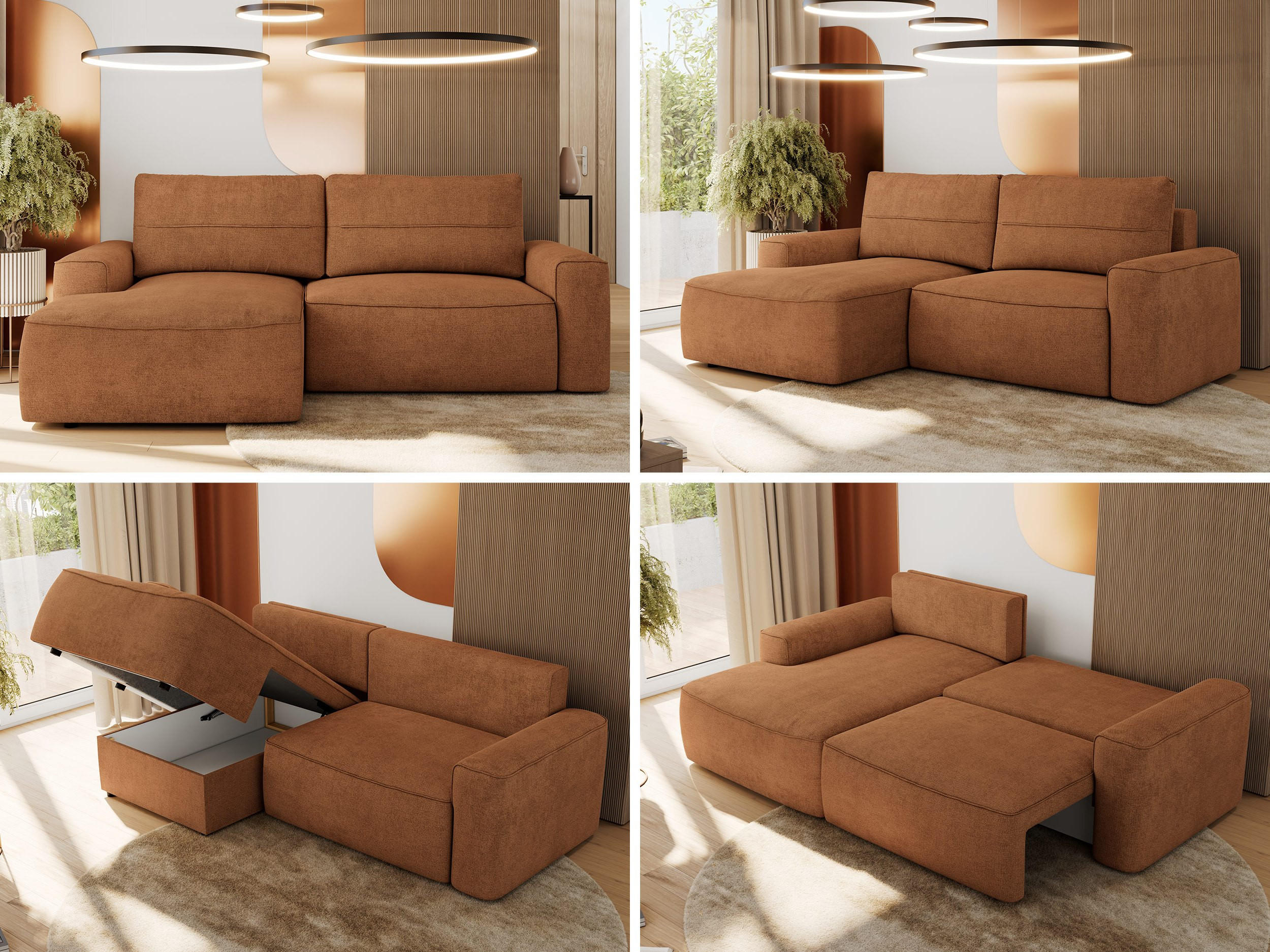 Thumbnail - MKS Ecksofa, Orange, Textil, 3-Sitzer, L-Form,L-Form, 233x144 cm, Oeko-Tex®, Wohnzimmer, Sofas & Couches, Wohnlandschaft...