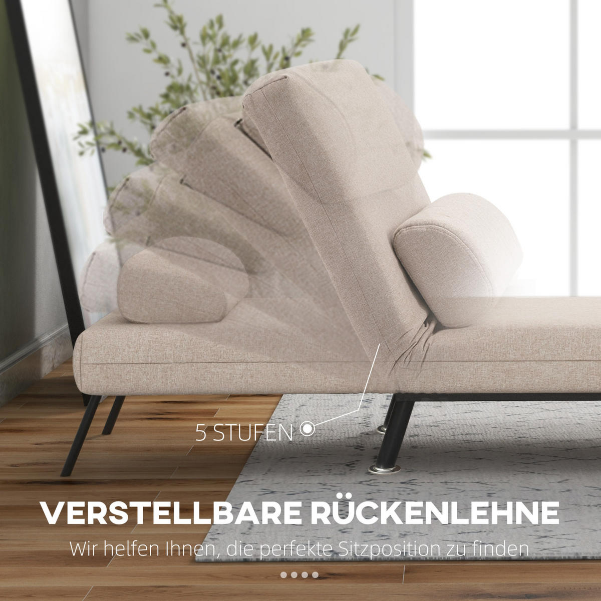 SCHLAFSESSEL in Beige 70x75x75 cm mit Bettfunktion und ausziehbarer Sitzfläche - Beige, Metall (75/75/70cm) - IVMEU