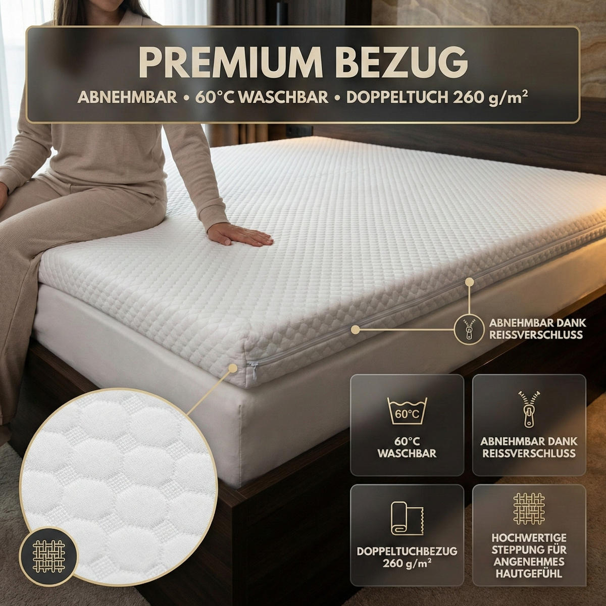 TOPPER Soft 180x200cm - Weiß, Textil (180/200cm) - Arensberger