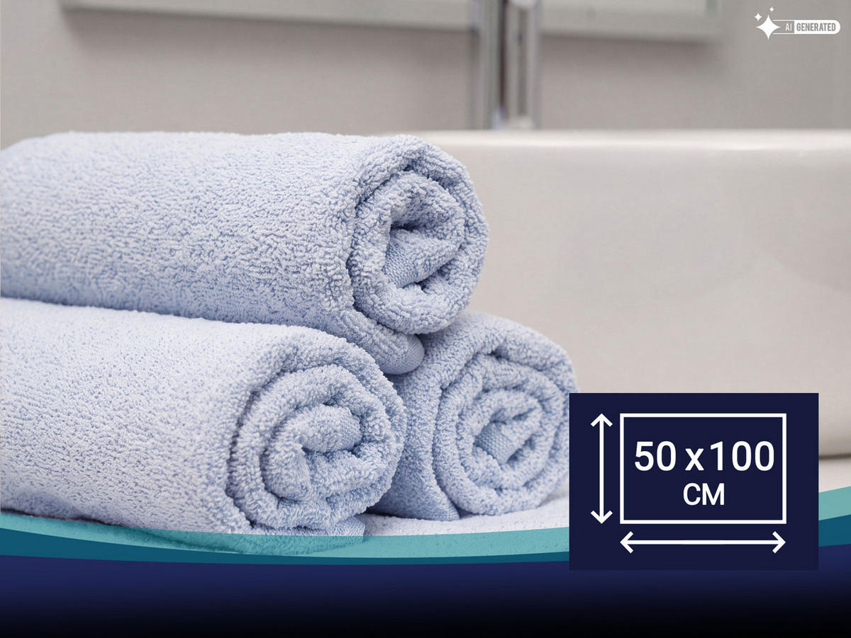 HANDTÜCHER, 10er-Set, 50x100 cm, 70% Baumwolle, 30% Polyester, Blau - Blau, Textil (50/100cm) - Zollner