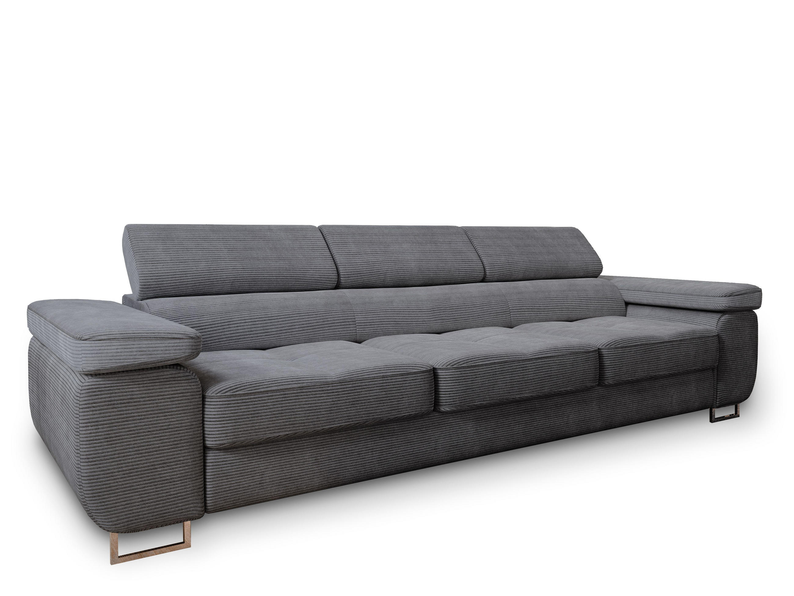 BETTSOFA MOSINE Graphitfarben Kordstoff mit Schlaffunktion - Graphitfarben, Textil (281/87/98cm) - MASSENO