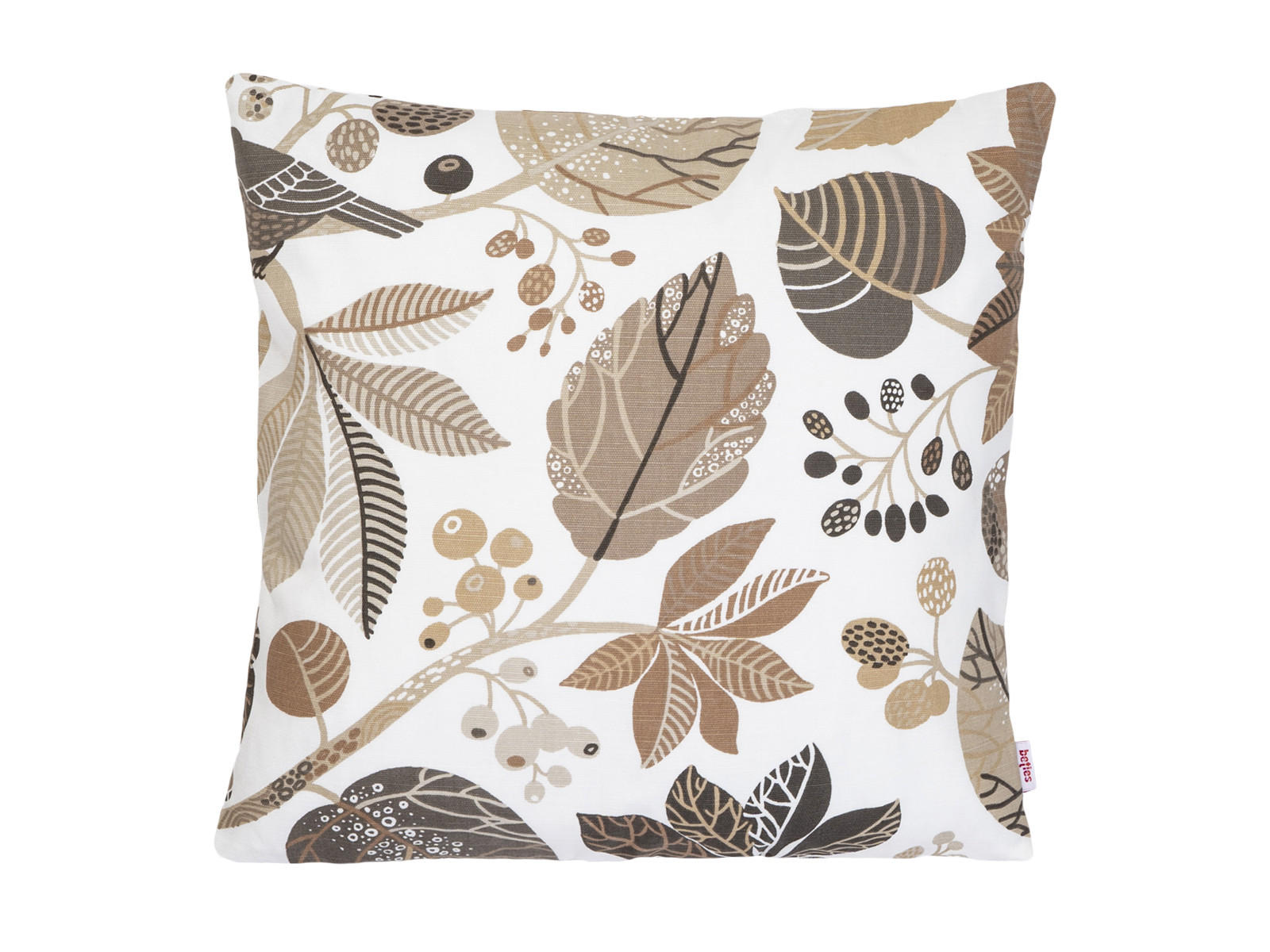 KISSENHÜLLE Zauberwald elfenbein-taupe Baumwolle 40/40 cm - Taupe/Ecru, Textil (40/40cm) - beties Heimtextil