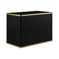 WASCHBECKENUNTERSCHRANK - 80cm x 47cm - MDF - schwarz - KELIZA - Schwarz, Holz (80/54/47cm) - Vente-Unique