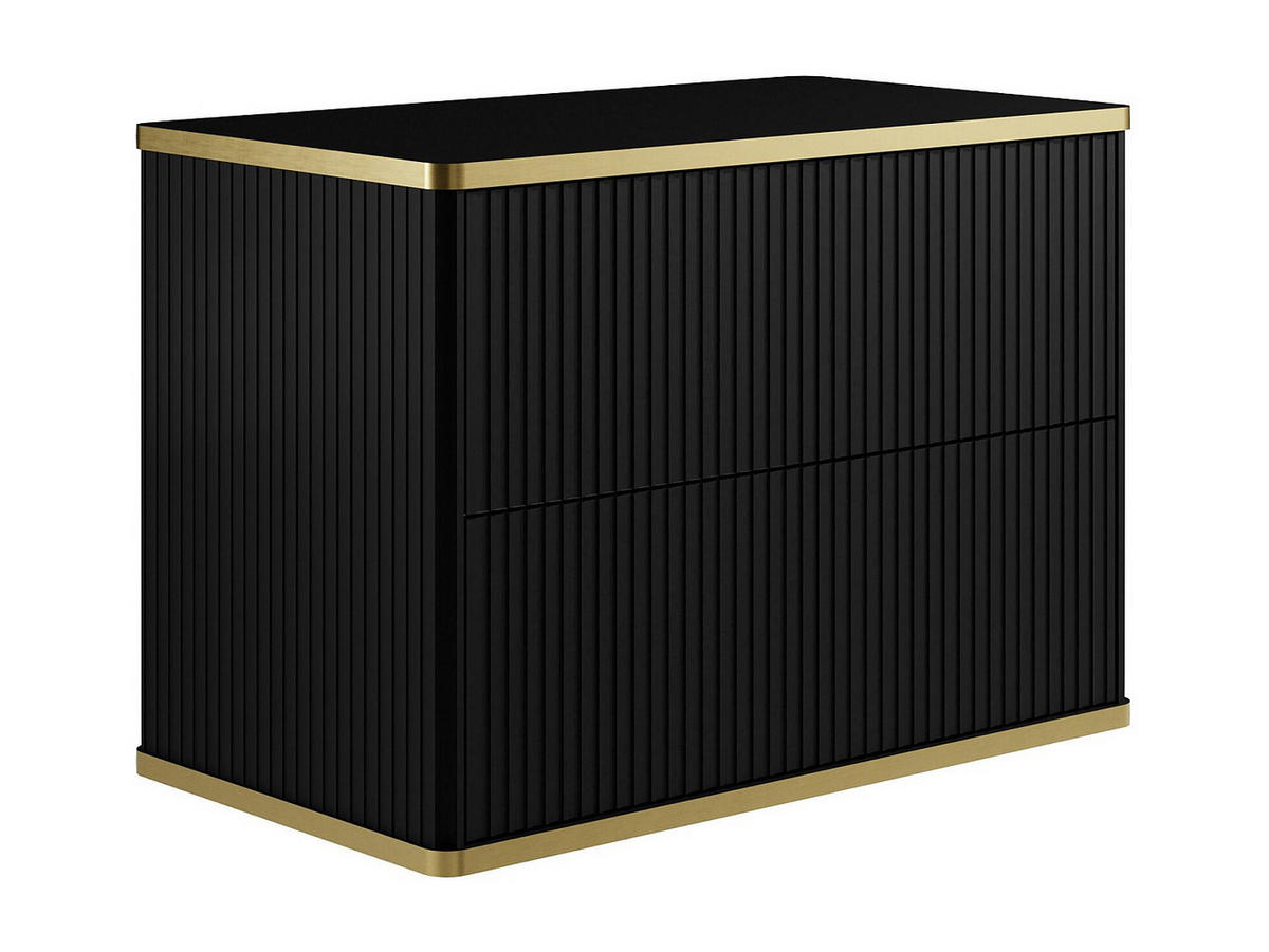 WASCHBECKENUNTERSCHRANK - 80cm x 47cm - MDF - schwarz - KELIZA - Schwarz, Holz (80/54/47cm) - Vente-Unique