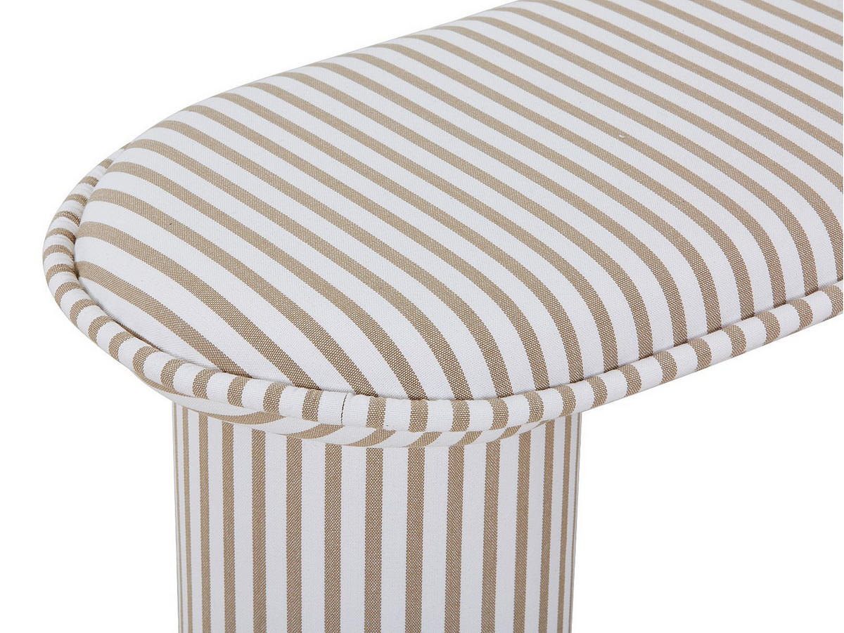 SITZBANK - 122 cm x 44 cm - Stoff - Taupe, Weiß - ELAMIU - Taupe/Weiß, Textil (122/42/44cm) - Vente-Unique