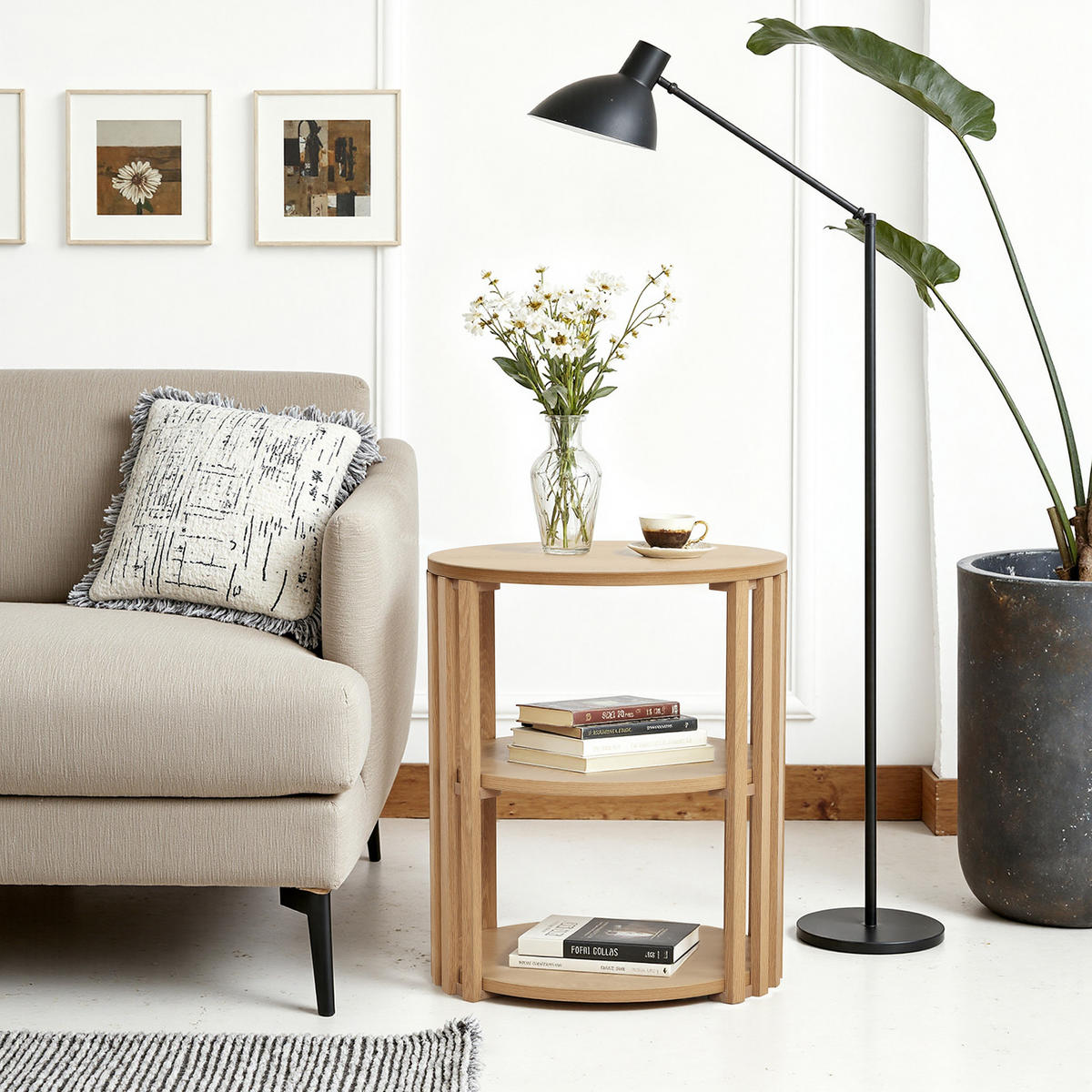 BEISTELLTISCH Rund, 40 x 40 x 48cm - Naturfarben, Holz (40/40/48cm)