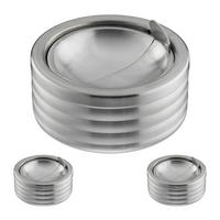 3xWINDASCHENBECHER - Silberfarben, Metall (11.5cm) - Relaxdays
