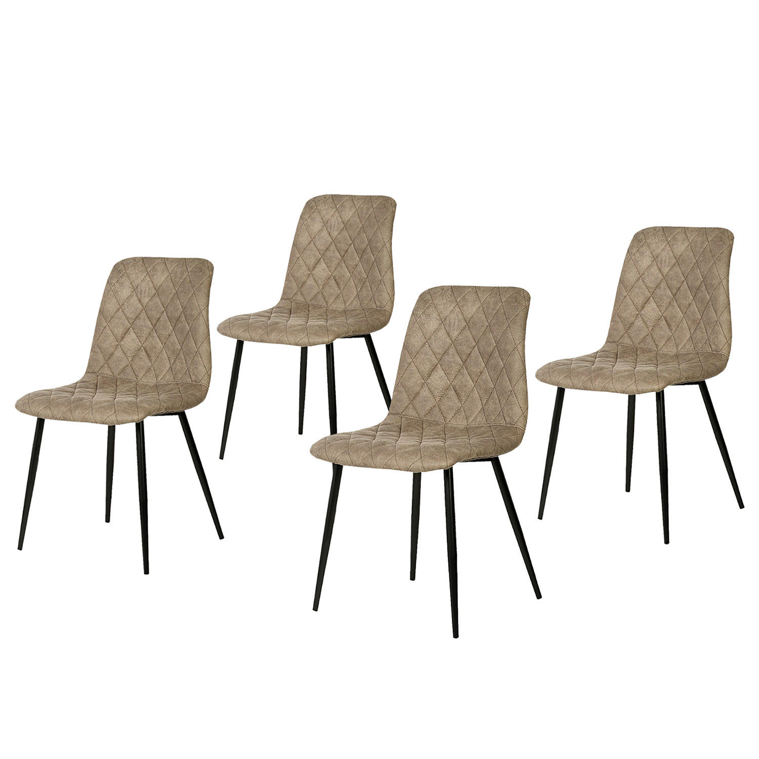 POLSTERSTUHL - Schwarz/Cappuccino, Textil/Metall (45/85/51cm) - home24