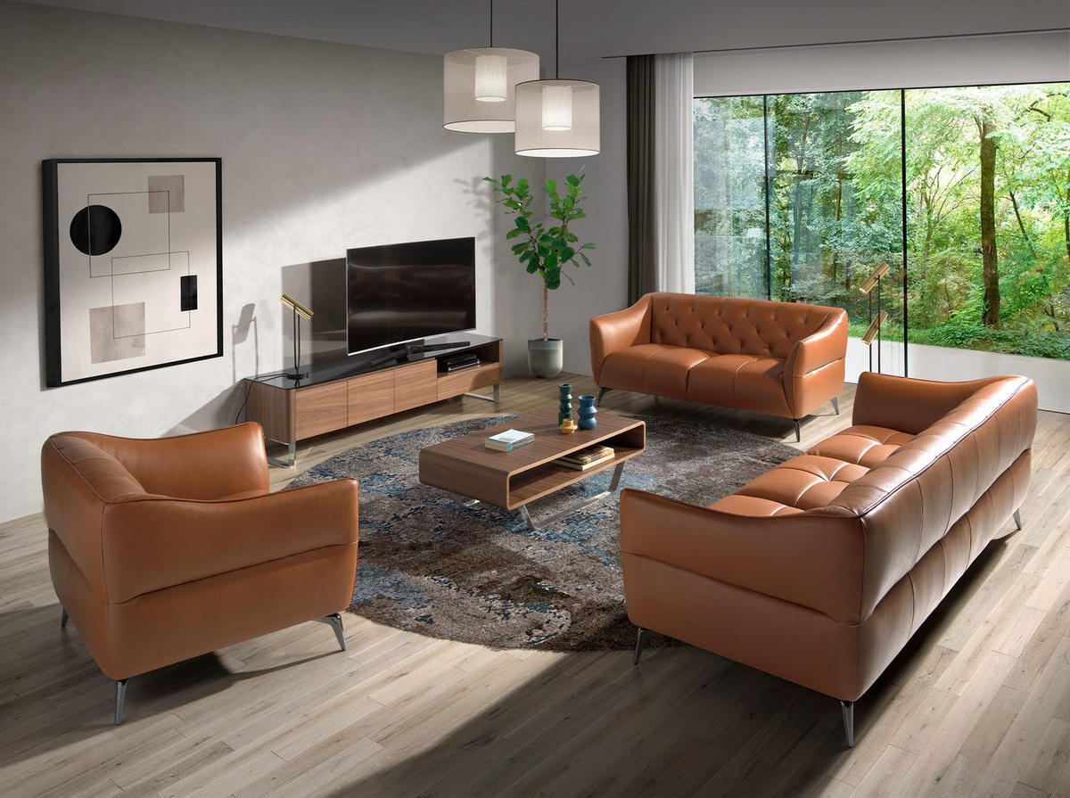 CHESTERFIELD-SOFA Chester 3-Sitzer Sofa aus braunem Leder 240/95/77 cm - Dunkelgrau/Braun, Leder (240/77/95cm) - ANGEL CERDA