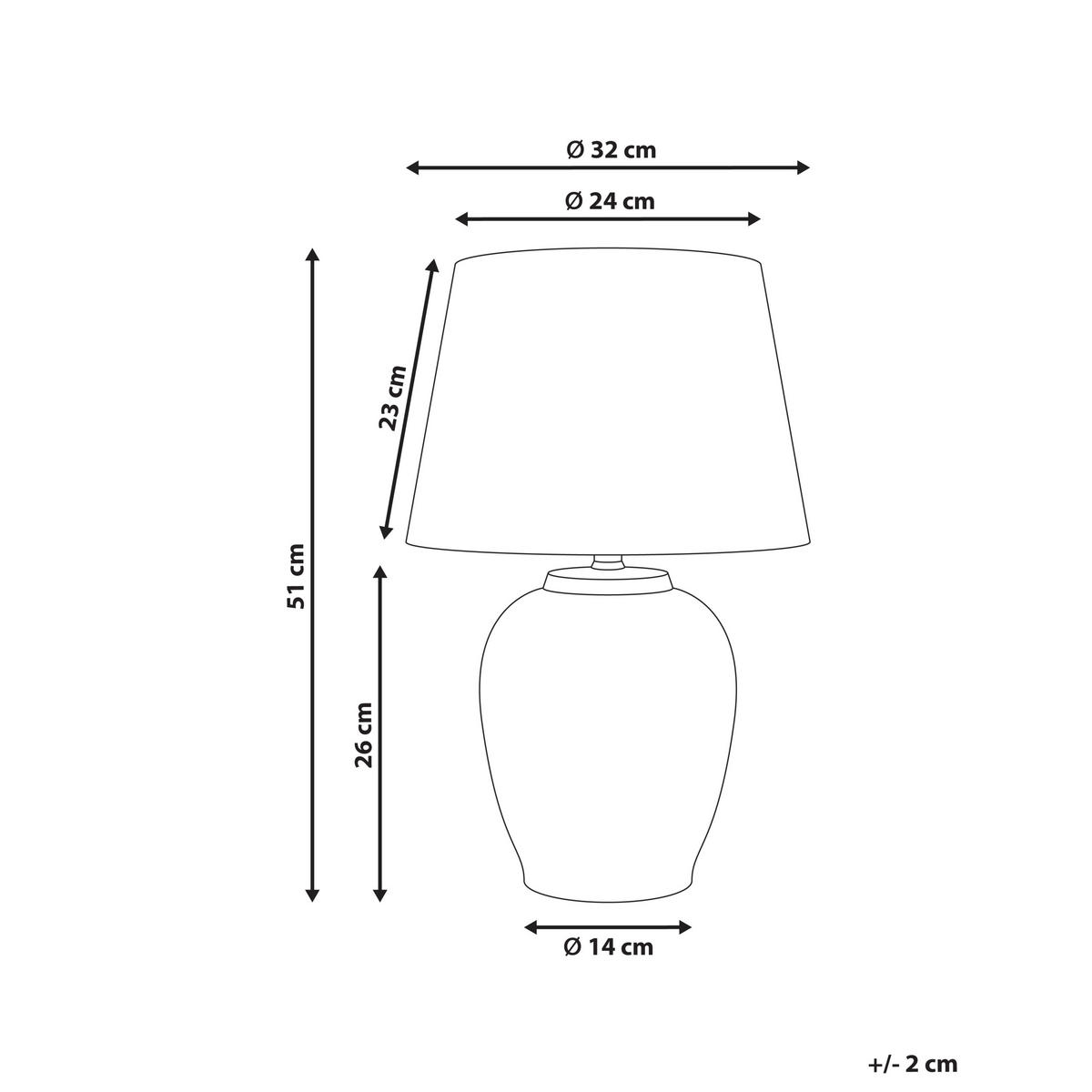 TISCHLAMPE Porzellan Weiß/Blau Sunja - Blau/Weiß, Keramik (32/32/51cm) - Beliani