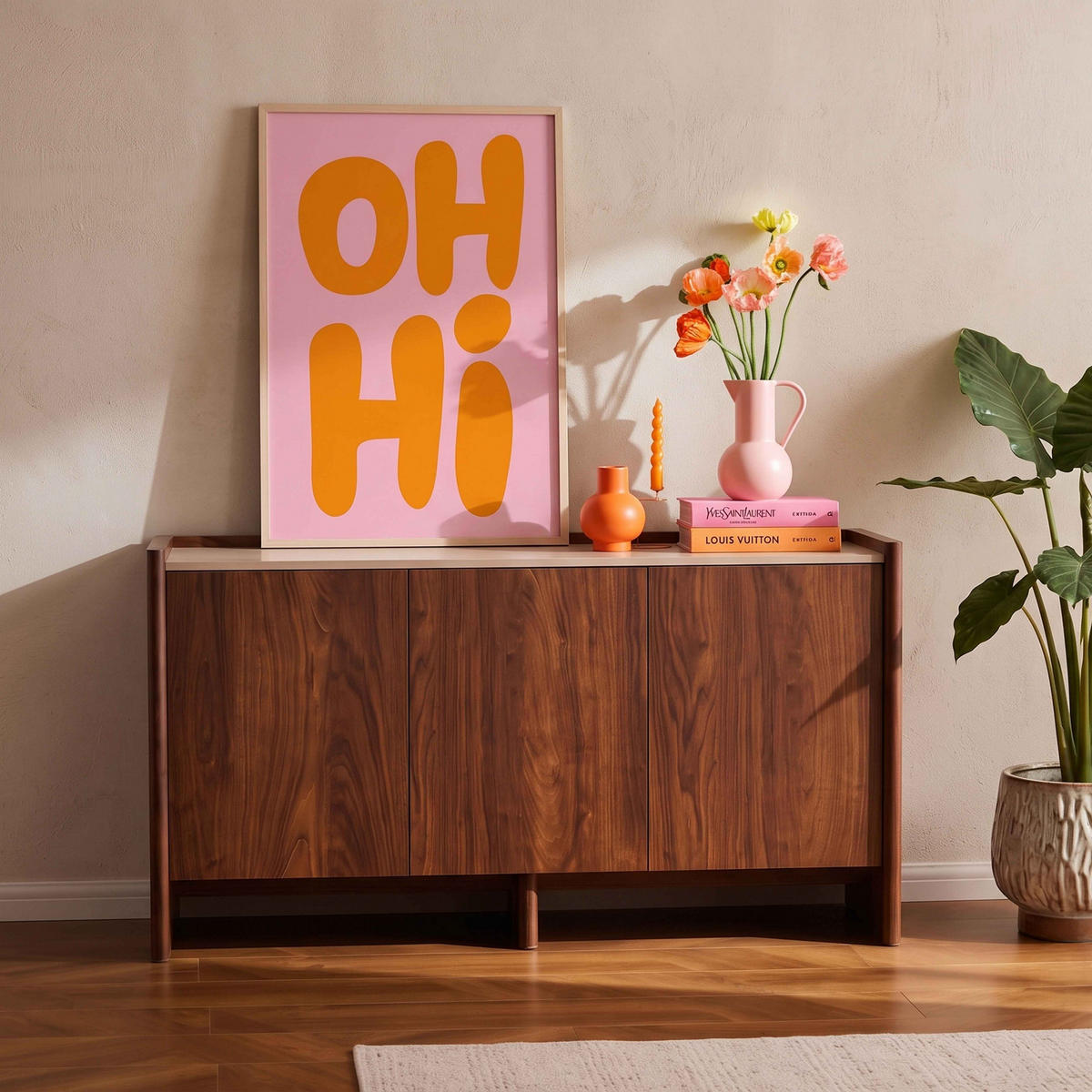 SIDEBOARD 140 cm, dunkles holz - Braun, Holz (140/75/40cm) - Oviala