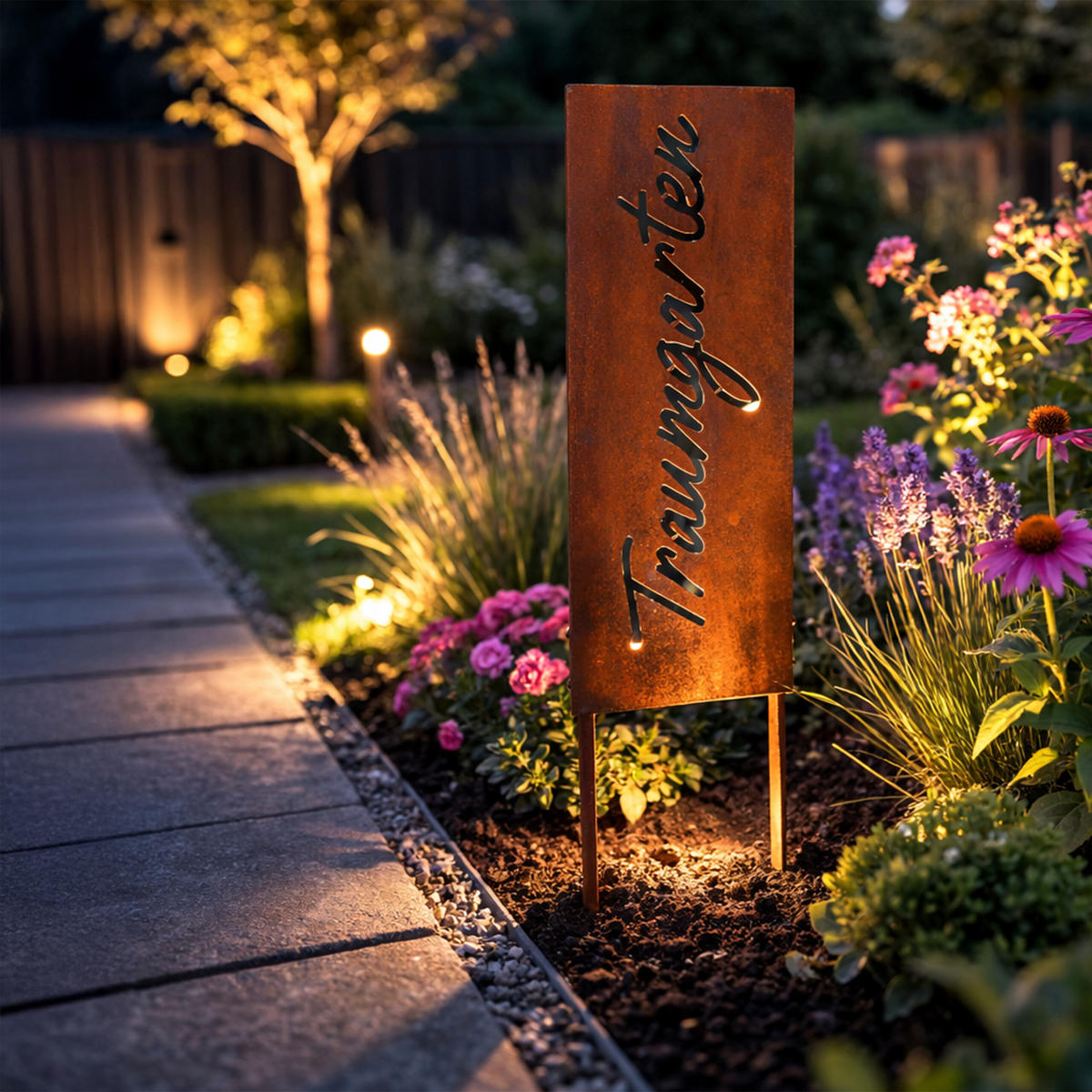 EDELROST-GARTENDEKO - Braun, Metall (1.5cm) - Relaxdays