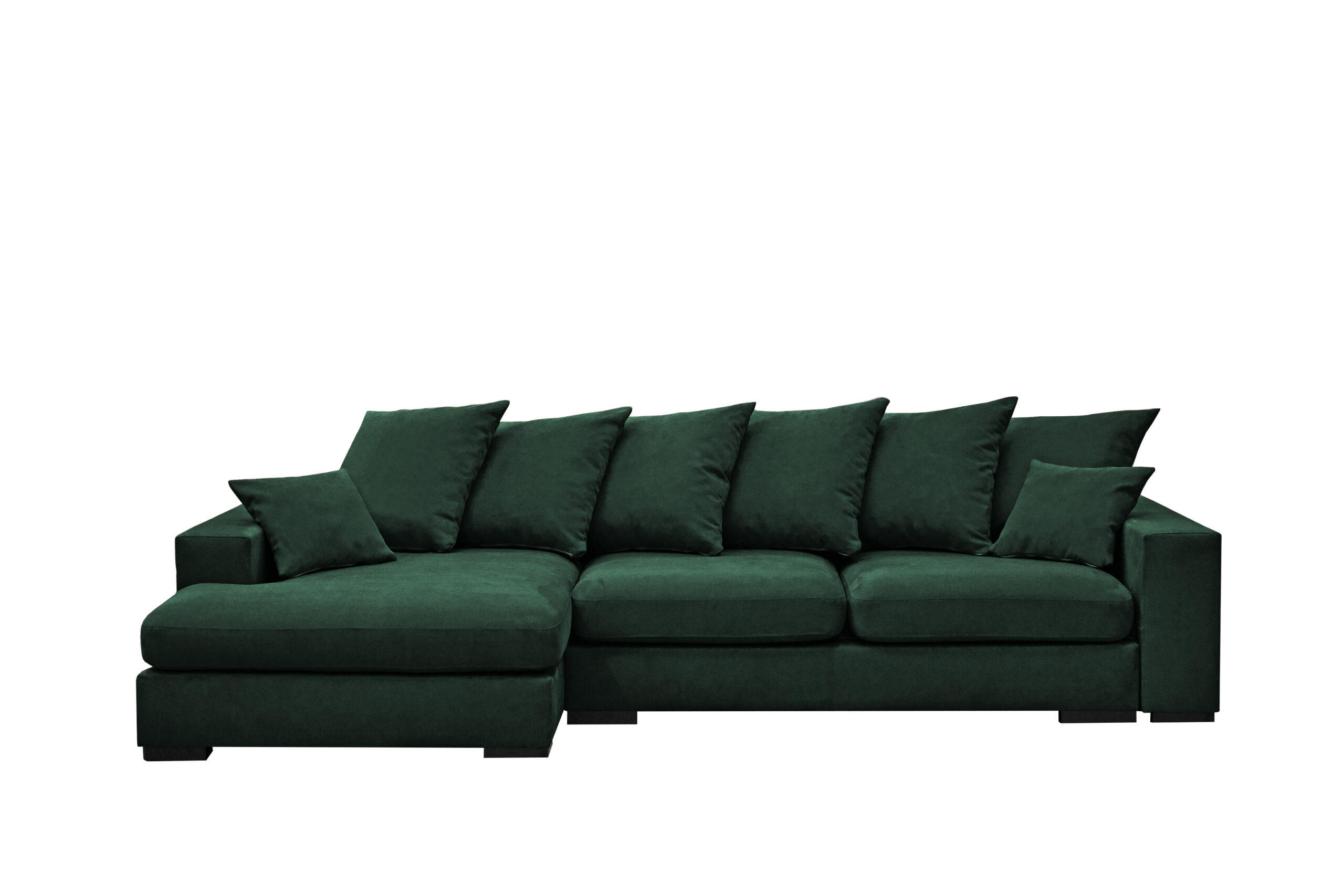 ECKSOFA Mit Schlaffunktion Und Bettkasten Couch L-form Gabon Stoff Riviera Links Grün - Grün, Holz (155/285cm) - Kaiser Möbel
